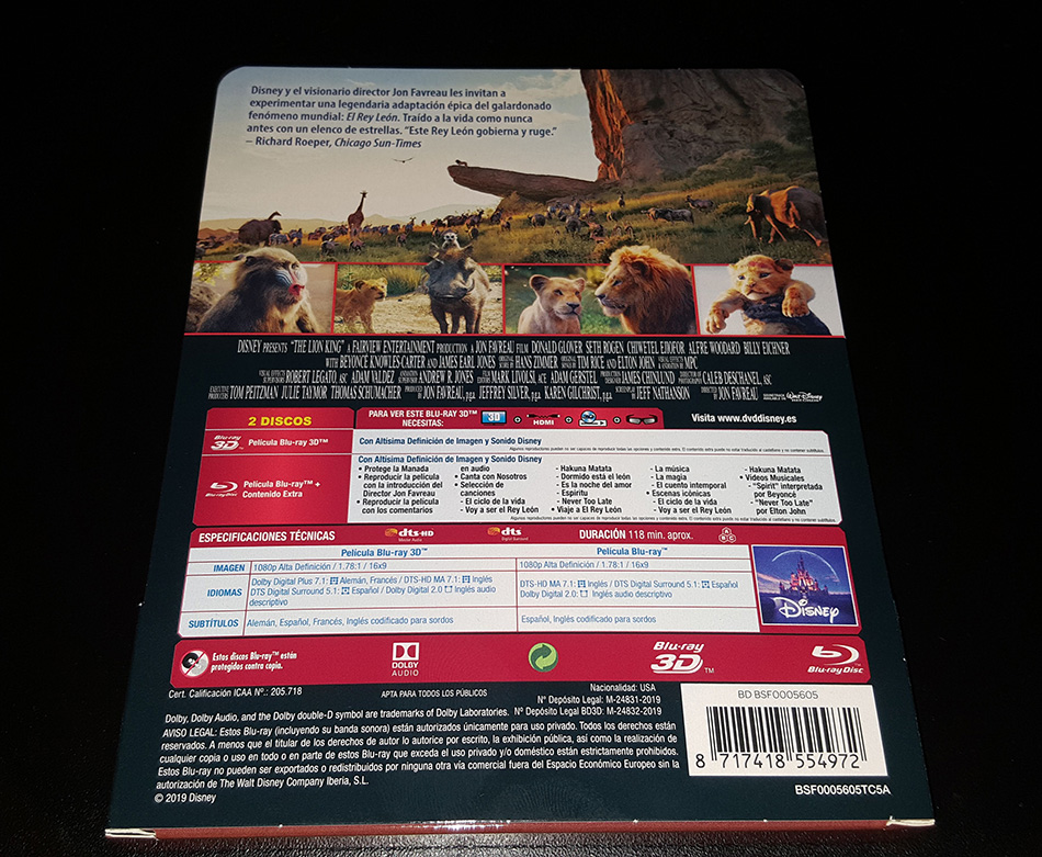 Fotografías del Steelbook El Rey León en Blu-ray 3D 4