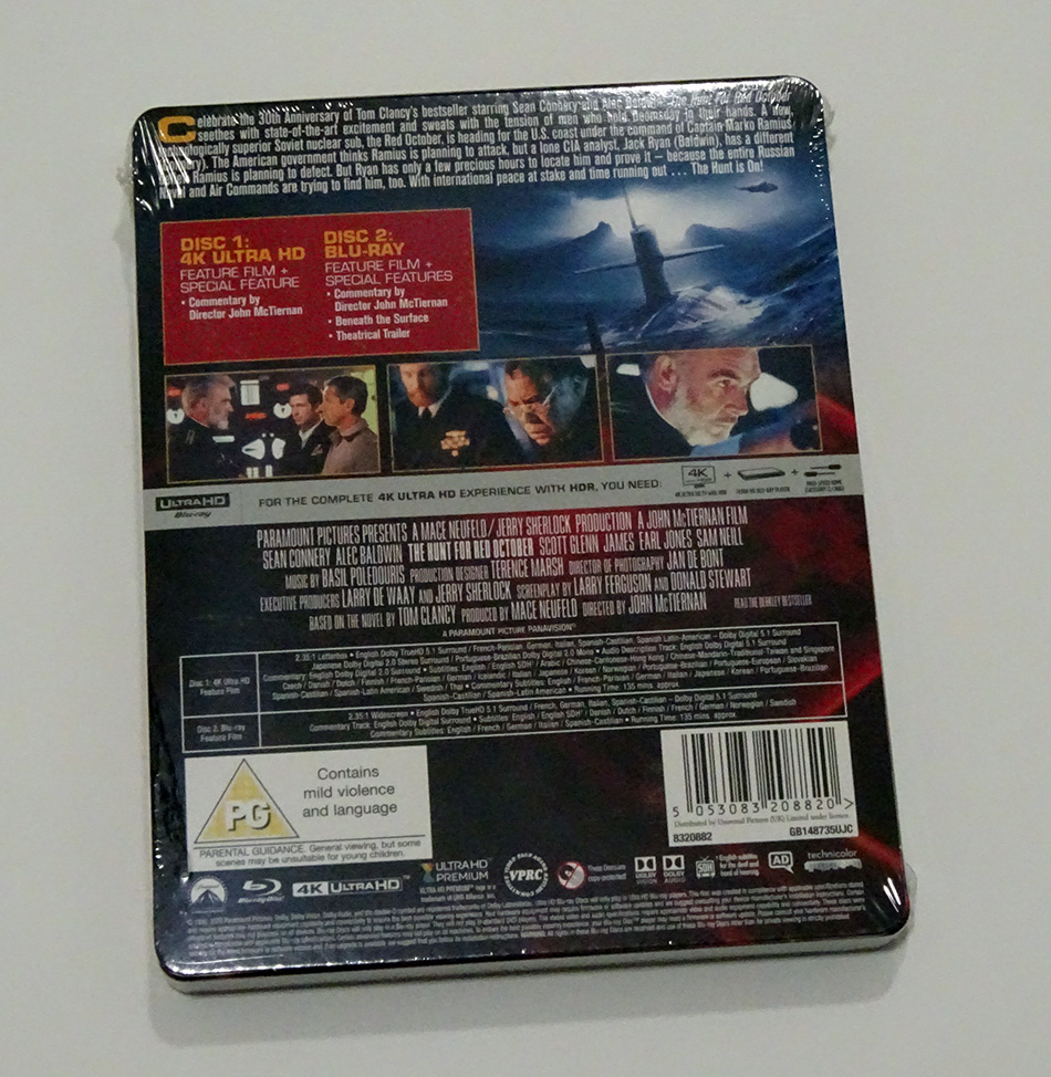 Fotografías del Steelbook de La Caza del Octubre Rojo en UHD 4K (UK) 2