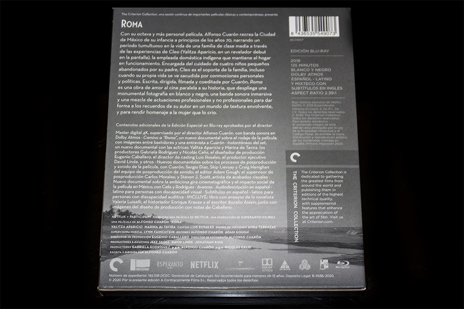 Fotografías del Digipak de Roma en Blu-ray 8