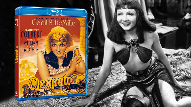 Carátula y datos técnicos de Cleopatra -dirigida por Cecil B. DeMille- en Blu-ray