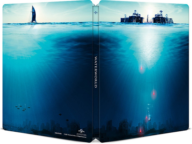 Diseño de la carátula de Waterworld - Edición Metálica en Ultra HD Blu-ray 4