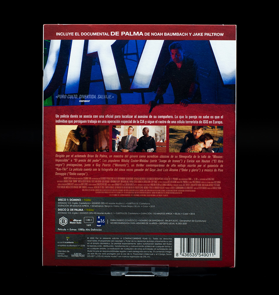 Fotografías del Blu-ray con funda y carátula reversible de Domino 4