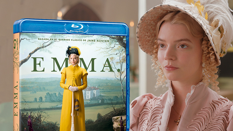 Extras, carátula y datos técnicos de Emma. en Blu-ray