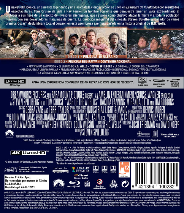 Diseño de la carátula de La Guerra de Los Mundos en Ultra HD Blu-ray 3