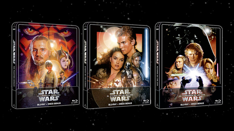 Nuevos Steelbook de los episodios 1 a 3 de Star Wars en Blu-ray