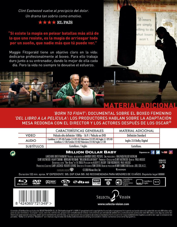 Detalles del Blu-ray de Million Dollar Baby 2