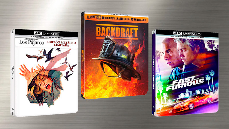 Llamaradas, Los Pájaros y A Todo Gas en Steelbook UHD 4K