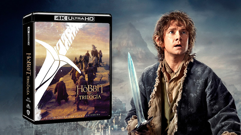 Edición sencilla con las versiones extendidas y de cines la Trilogía El Hobbit en UHD 4K