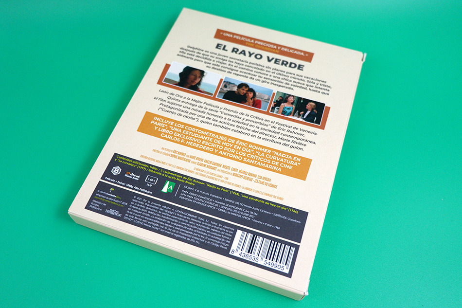 Fotografías del Blu-ray de El Rayo Verde con funda y libreto 2