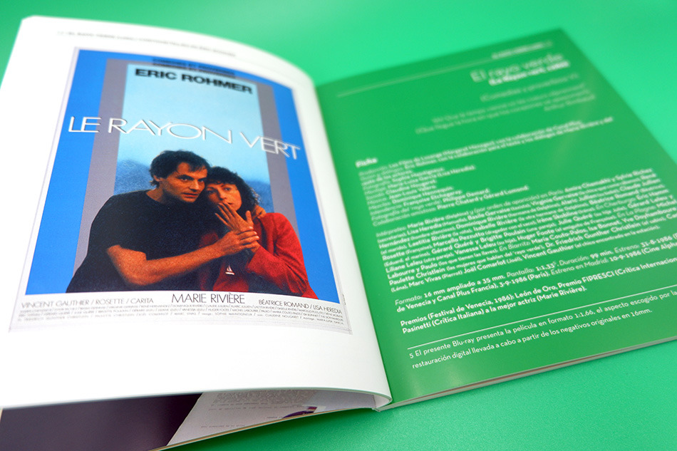Fotografías del Blu-ray de El Rayo Verde con funda y libreto 12