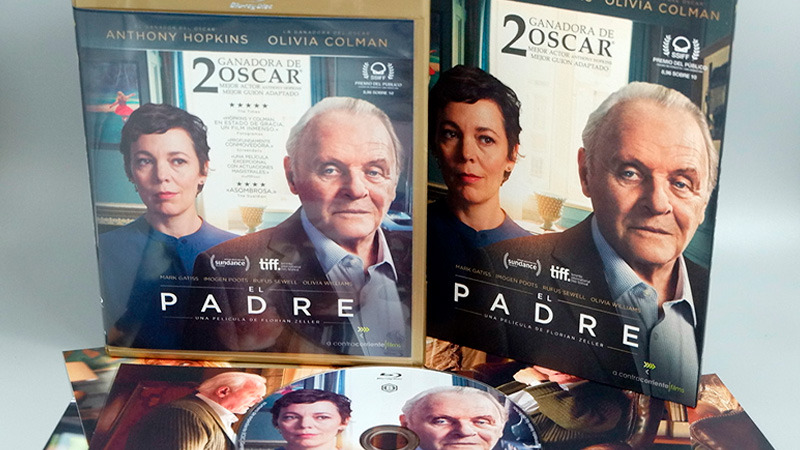 Fotografías de la edición con funda y postales de El Padre en Blu-ray