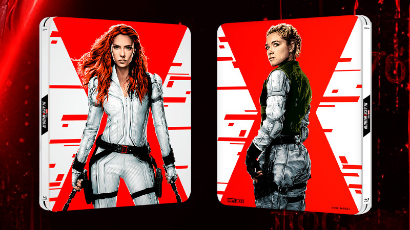Diseño completo del Steelbook de Viuda Negra en UHD 4K y Blu-ray