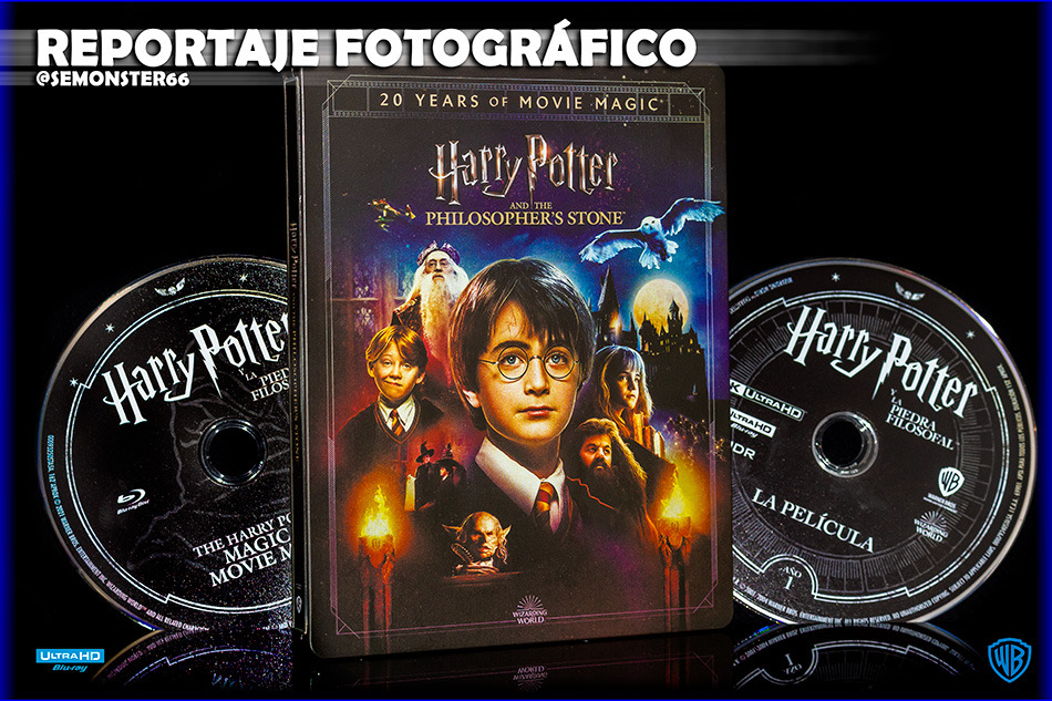 Fotografías del Steelbook con Magical Movie Mode de Harry Potter y la Piedra Filosofal en UHD 4K y Blu-ray 1