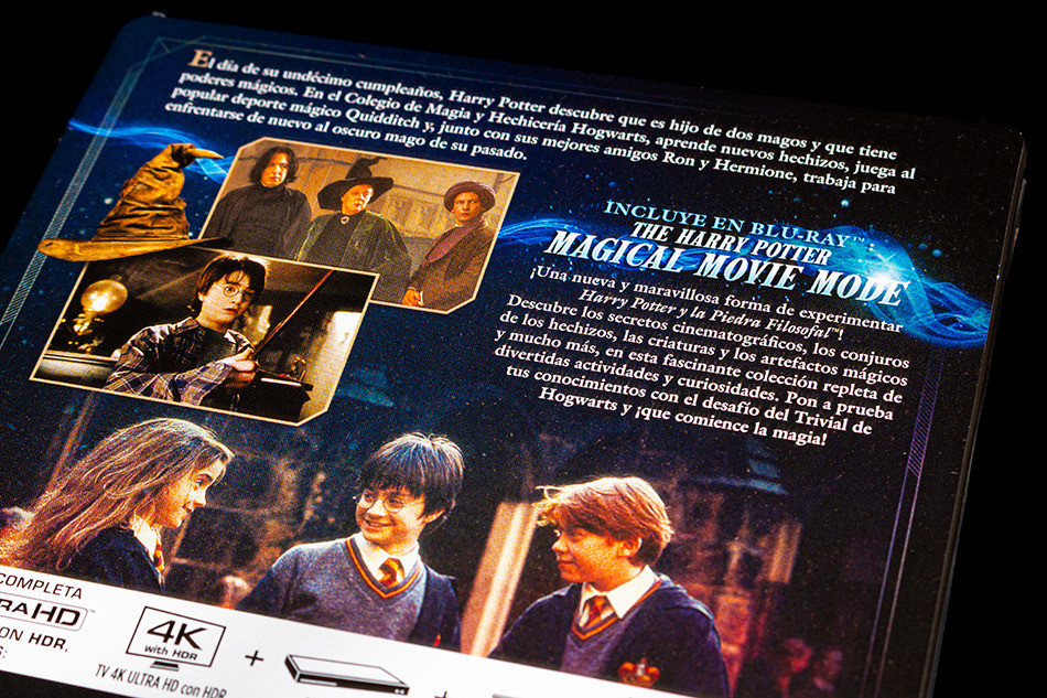 Fotografías del Steelbook con Magical Movie Mode de Harry Potter y la Piedra Filosofal en UHD 4K y Blu-ray 8