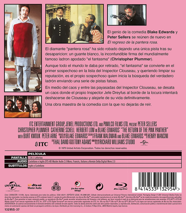 Características de El Regreso de la Pantera Rosa en Blu-ray 2