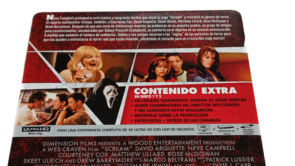 Fotografías del Steelbook de Scream en UHD 4K y Blu-ray 4