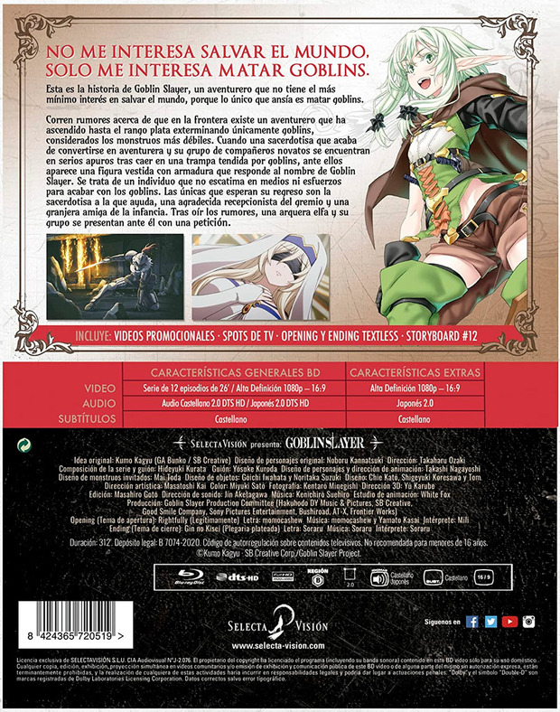 Datos de Goblin Slayer - Serie Completa en Blu-ray 2