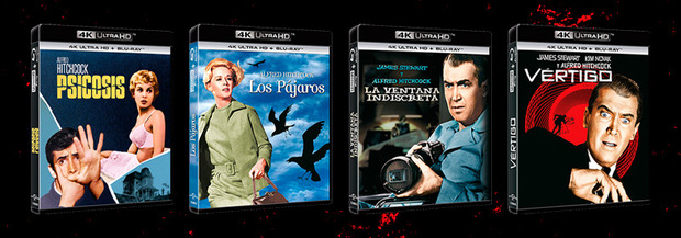 Ediciones sencillas de cuatro clásicos de Alfred Hitchcock en UHD 4K