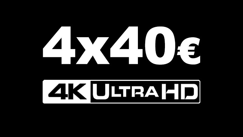 Oferta 4x40 € en películas UHD 4K en amazon