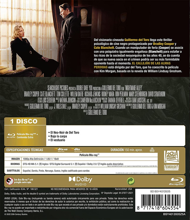 El Callejón de las Almas Perdidas -dirigida por Guillermo del Toro- en Blu-ray