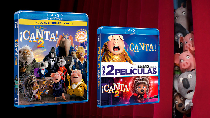 ¡Canta 2! en Blu-ray y pack con las dos películas de animación