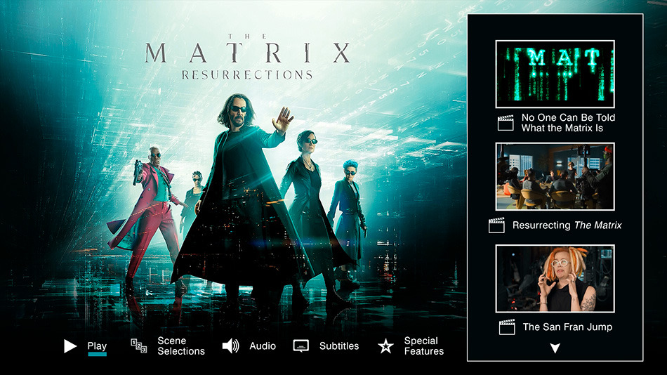 Capturas de imagen y menús de Matrix Resurrections en Blu-ray 1