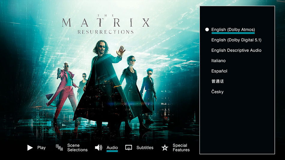 Capturas de imagen y menús de Matrix Resurrections en Blu-ray 2
