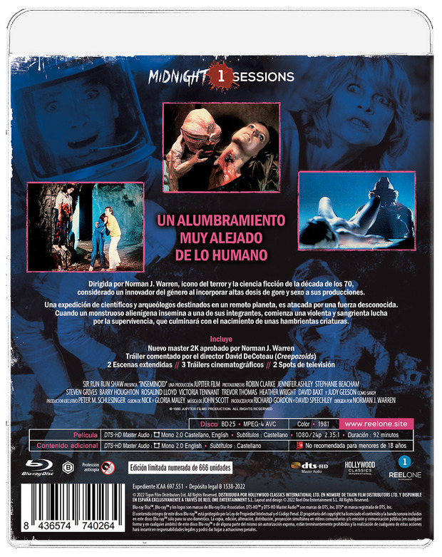 Detalles del Blu-ray de Inseminoid 2