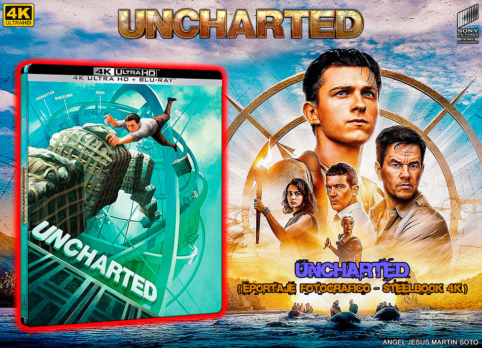 Fotografías del Steelbook de Uncharted en UHD 4K y Blu-ray 1