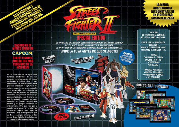 Ediciones retro inspiradas en los videojuegos de Street Fighter II en Blu-ray