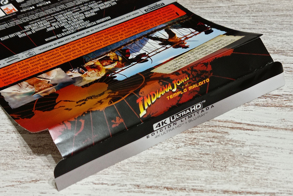 Fotografías del Steelbook de Indiana Jones y El Templo Maldito en UHD 4K y Blu-ray 7