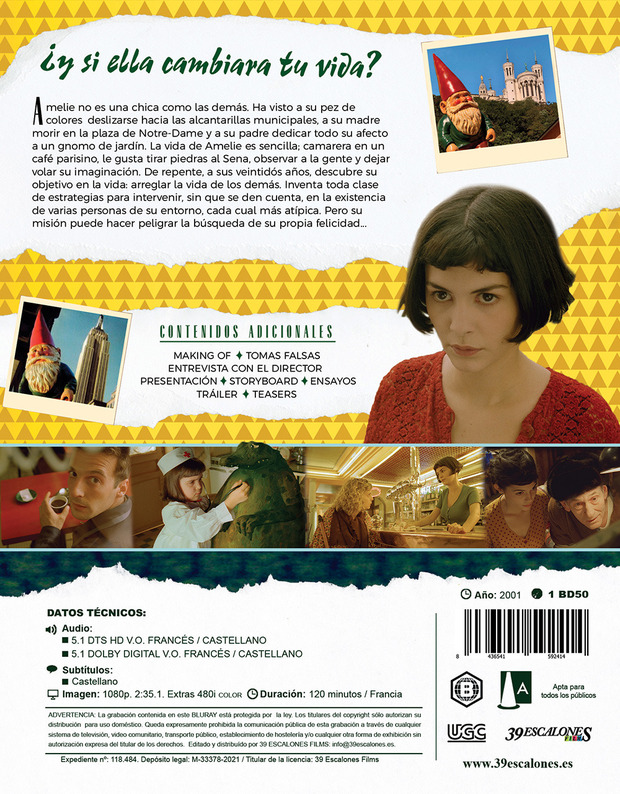 Datos de Amelie - Edición 20º Aniversario en Blu-ray 2