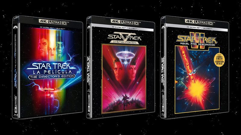 Ediciones individuales en UHD 4K de las películas Star Trek I, V y VI