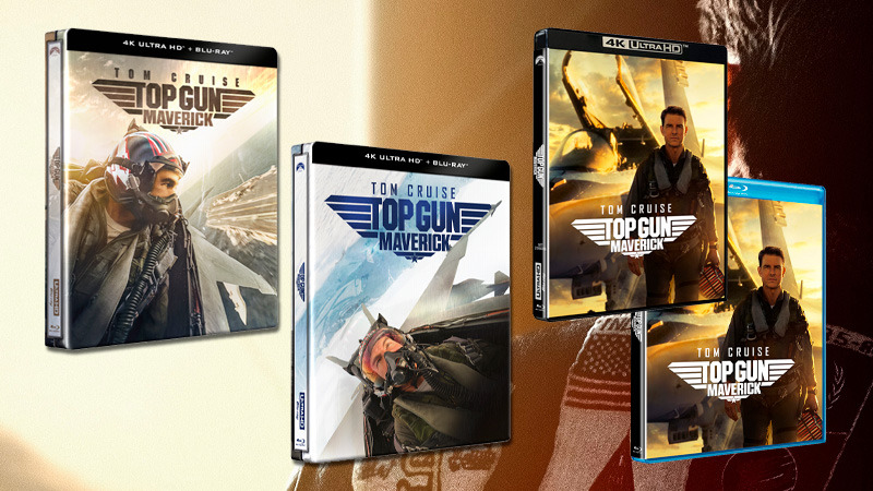 Dos Steelbook para Top Gun: Maverick y ediciones sencillas en 4K y Blu-ray