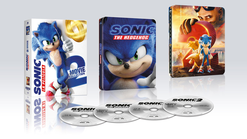 Un pack con los Steelbook de Sonic y Sonic 2 en UHD 4K y Blu-ray