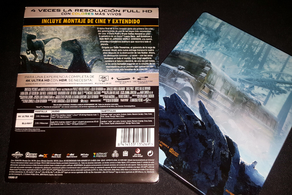 Fotografías del Steelbook de Jurassic World: Dominion en UHD 4K y Blu-ray 7