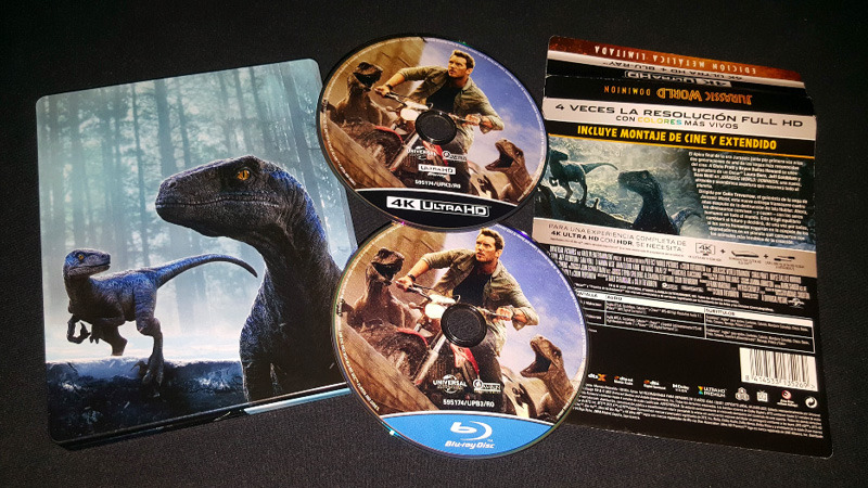 Fotografías del Steelbook de Jurassic World: Dominion en UHD 4K y Blu-ray