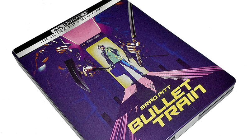 Fotografías del Steelbook con postales de Bullet Train en UHD 4K y Blu-ray