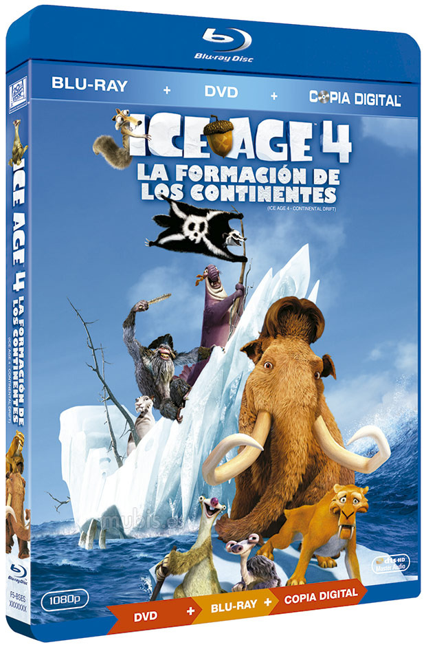 Diseño de la carátula de Ice Age 4: La Formación de los Continentes en Blu-ray