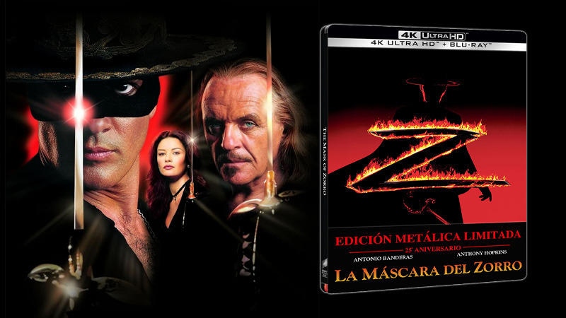 Steelbook de La Máscara del Zorro en 4K, una de cal y otra de arena