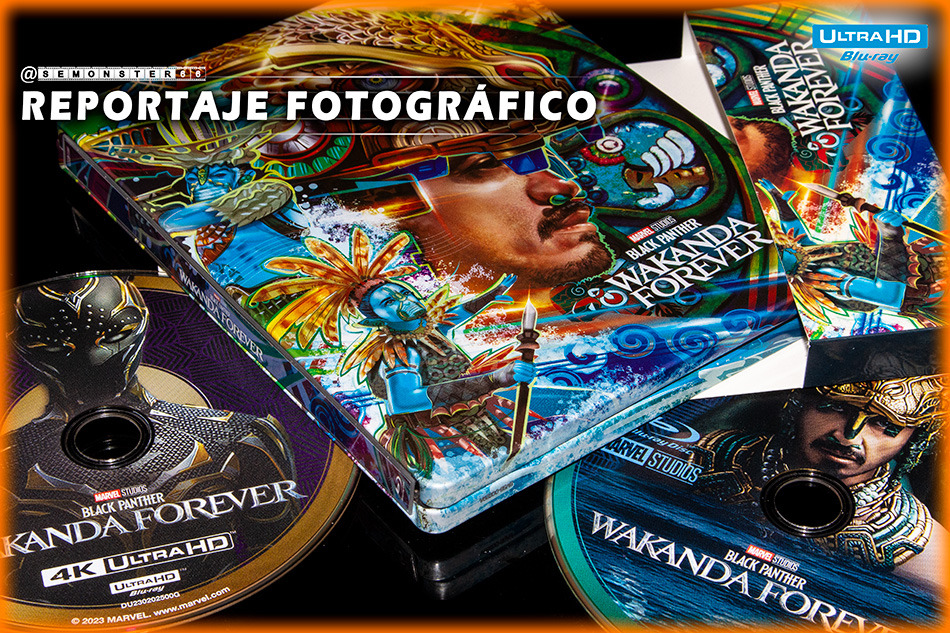Fotografías del Steelbook de Black Panther: Wakanda Forever en UHD 4K y Blu-ray (diseño Talokan) 1