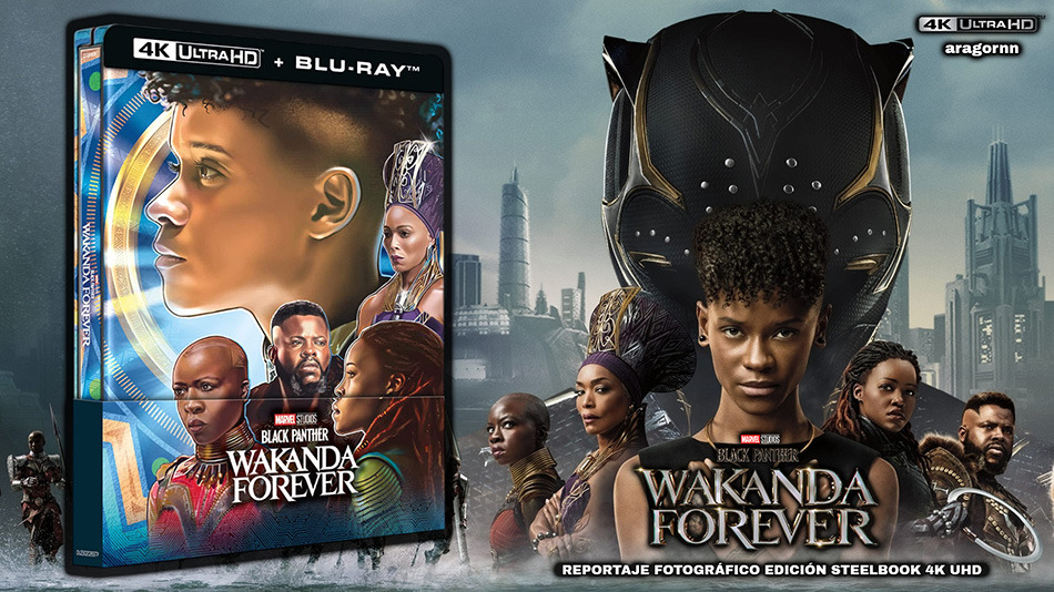 Fotografías del Steelbook de Black Panther: Wakanda Forever en UHD 4K y Blu-ray (diseño Wakanda) 1