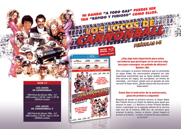 Primeros detalles del Blu-ray de Los Locos del Cannonball - Película I y II