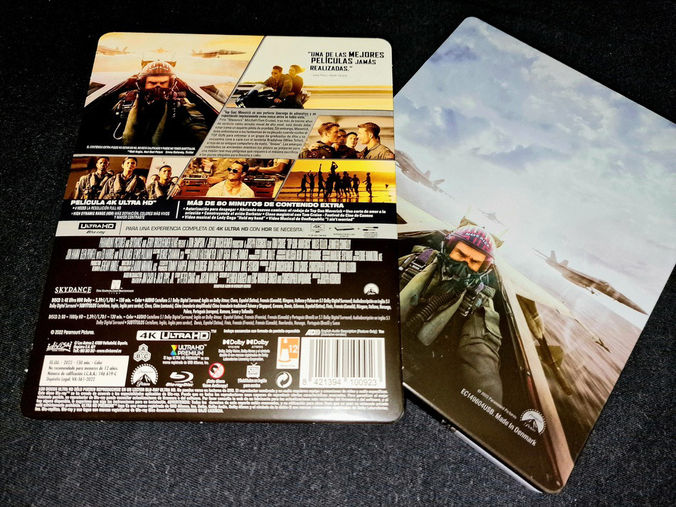 Fotografías del Steelbook azul de Top Gun: Maverick en UHD 4K y Blu-ray 5