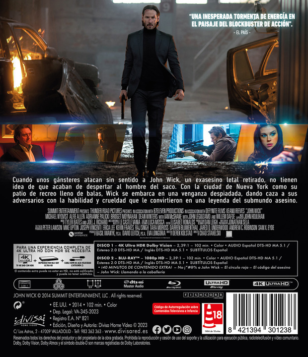 Información final de John Wick en Blu-ray y UHD 4K
