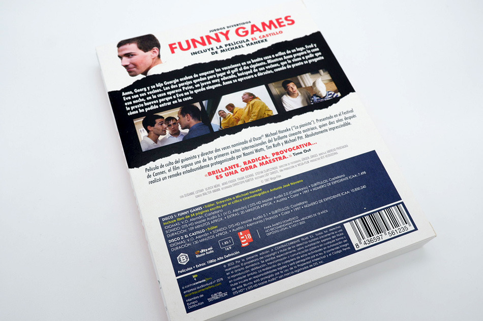 Fotografías del Blu-ray con funda y libreto de Funny Games 4