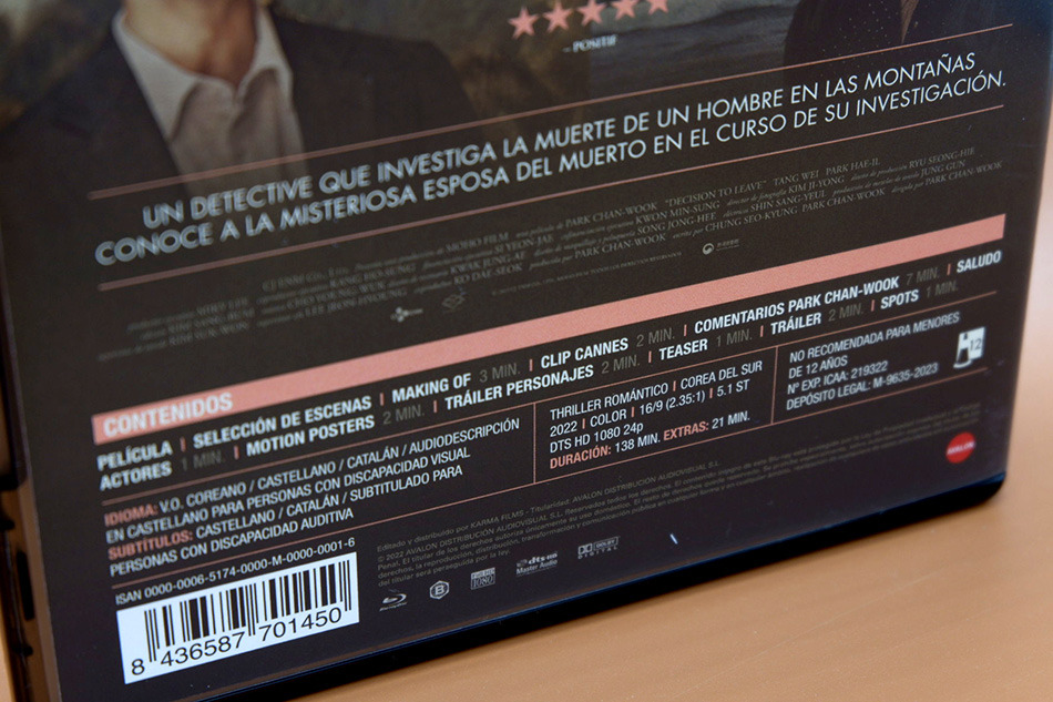 Fotografías de la edición con funda de Decision to Leave en Blu-ray 12