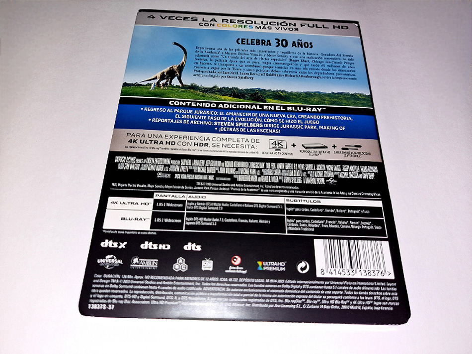 Fotografías del Steelbook 30º Aniversario de Jurassic Park en UHD 4K y Blu-ray 5