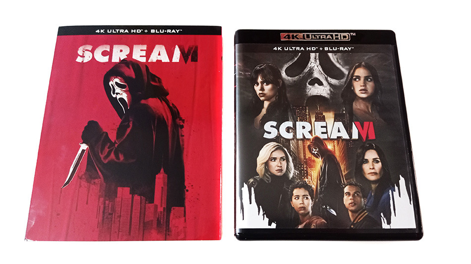 Fotografías de la edición con funda y postales de Scream VI en UHD 4K y Blu-ray 4