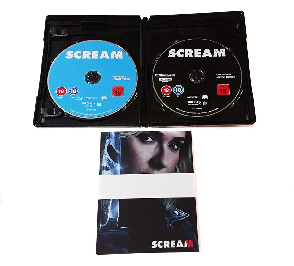 Fotografías de la edición con funda y postales de Scream VI en UHD 4K y Blu-ray 5